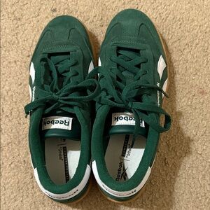 Reebok Forest Green and White Classic Sneakers